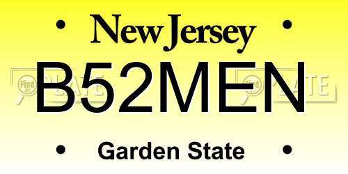 B52MEN New Jersey License Plate
