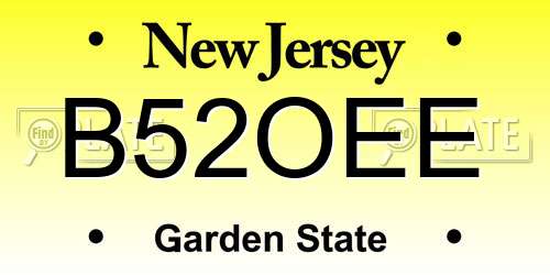 B52OEE New Jersey License Plate