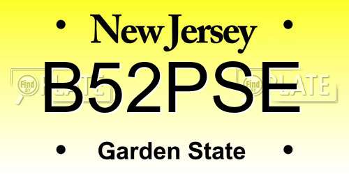 B52PSE New Jersey License Plate