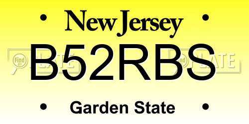 B52RBS New Jersey License Plate