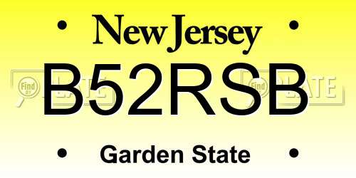 B52RSB New Jersey License Plate