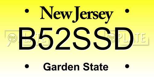 B52SSD New Jersey License Plate