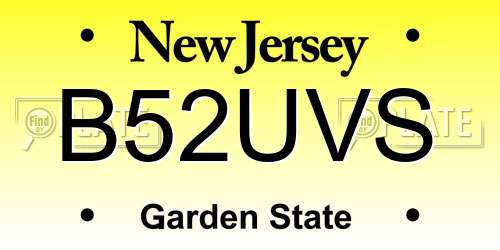 B52UVS New Jersey License Plate