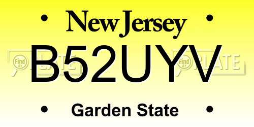 B52UYV New Jersey License Plate