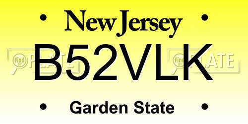 B52VLK New Jersey License Plate