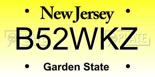B52WKZ New Jersey License Plate