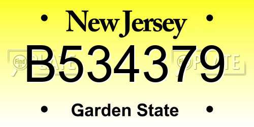 B534379 New Jersey License Plate