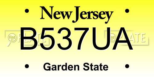 B537UA New Jersey License Plate