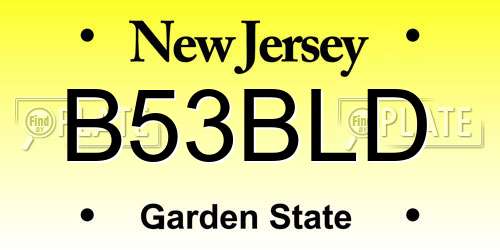 B53BLD New Jersey License Plate
