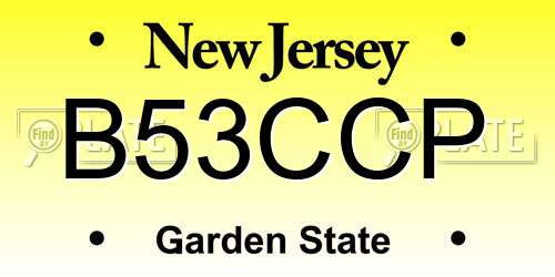B53CCP New Jersey License Plate
