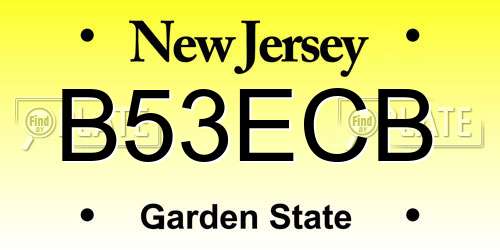 B53ECB New Jersey License Plate