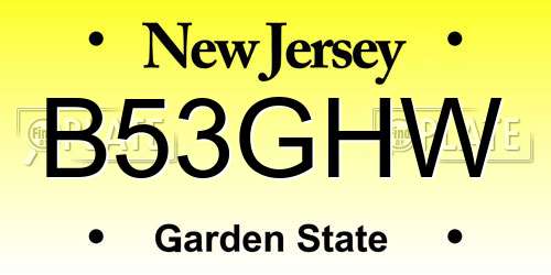 B53GHW New Jersey License Plate