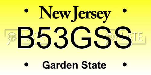 B53GSS New Jersey License Plate