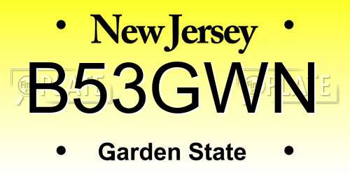 B53GWN New Jersey License Plate