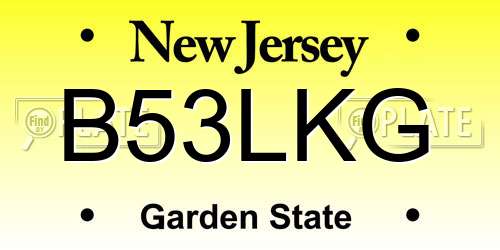 B53LKG New Jersey License Plate