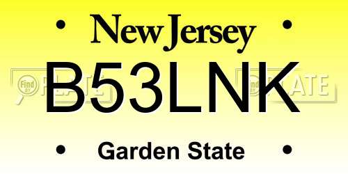 B53LNK New Jersey License Plate