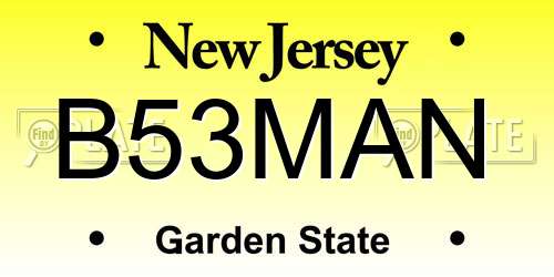 B53MAN New Jersey License Plate