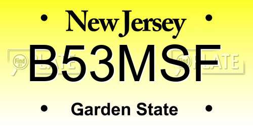 B53MSF New Jersey License Plate