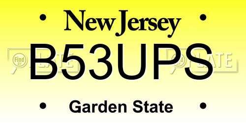 B53UPS New Jersey License Plate