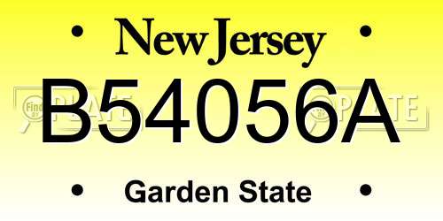 B54056A New Jersey License Plate