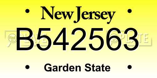 B542563 New Jersey License Plate