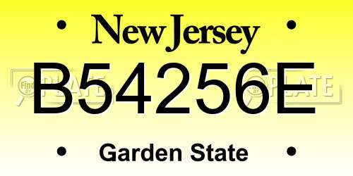 B54256E New Jersey License Plate