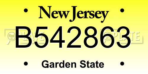 B542863 New Jersey License Plate
