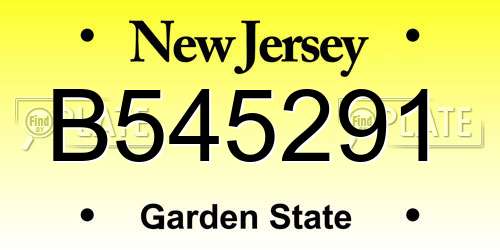 B545291 New Jersey License Plate