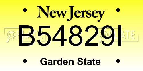 B54829I New Jersey License Plate