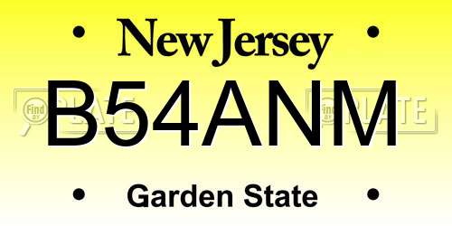 B54ANM New Jersey License Plate