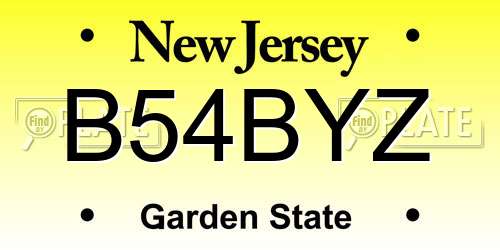B54BYZ New Jersey License Plate