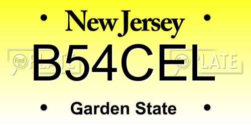 B54CEL New Jersey License Plate