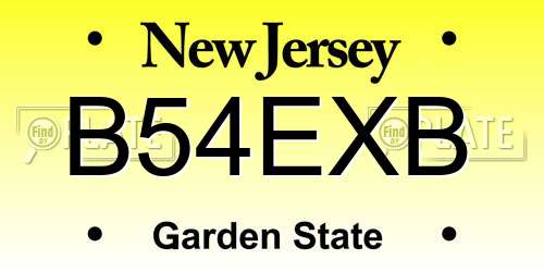 B54EXB New Jersey License Plate