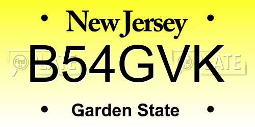 B54GVK New Jersey License Plate
