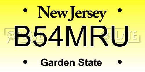 B54MRU New Jersey License Plate