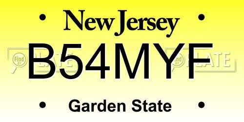 B54MYF New Jersey License Plate