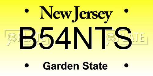 B54NTS New Jersey License Plate