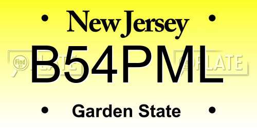 B54PML New Jersey License Plate