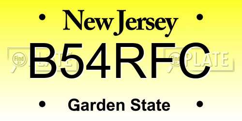 B54RFC New Jersey License Plate