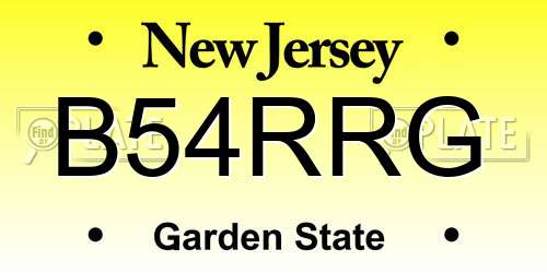B54RRG New Jersey License Plate