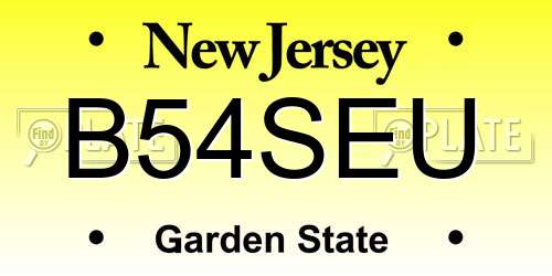 B54SEU New Jersey License Plate