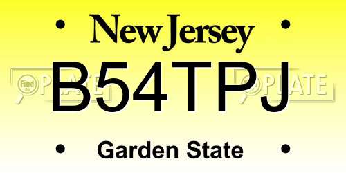 B54TPJ New Jersey License Plate