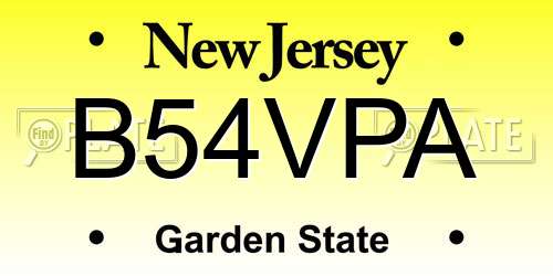 B54VPA New Jersey License Plate