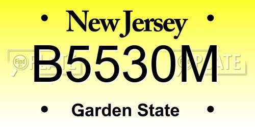 B5530M New Jersey License Plate