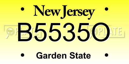 B5535O New Jersey License Plate