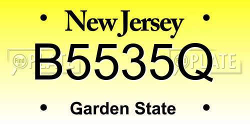 B5535Q New Jersey License Plate
