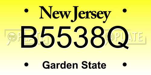 B5538Q New Jersey License Plate