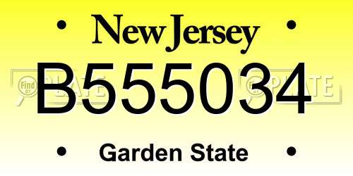 B555034 New Jersey License Plate