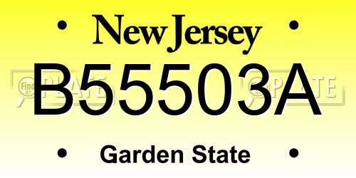 B55503A New Jersey License Plate