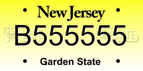 B555555 New Jersey License Plate